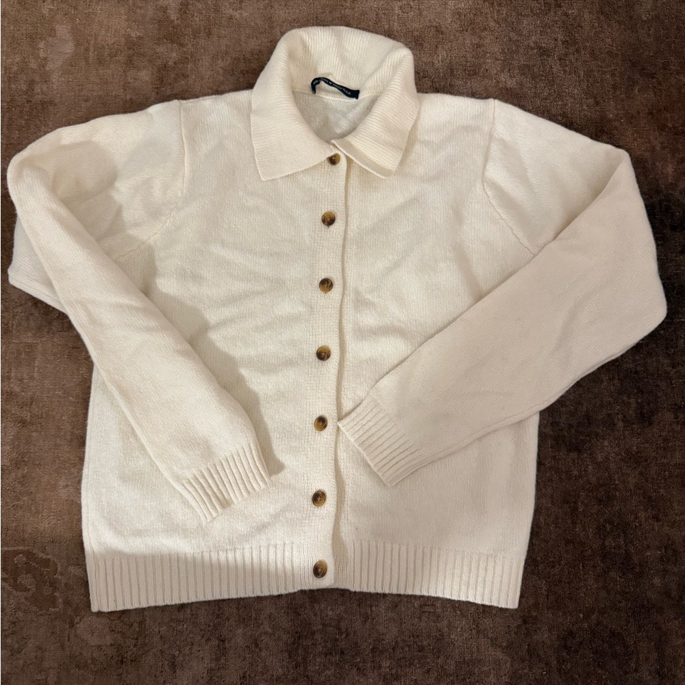 Brandy Melville Cream Button-Up Cardigan